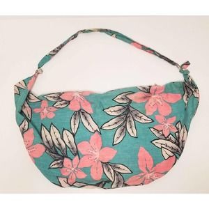 Vtg Reyn Spooner 90s Hobo Large Sling Bag Tote Floral Tropical Hawaiian Rare